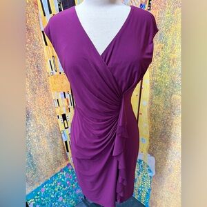 American Living Fitted Rouched Purple Dress Size 10